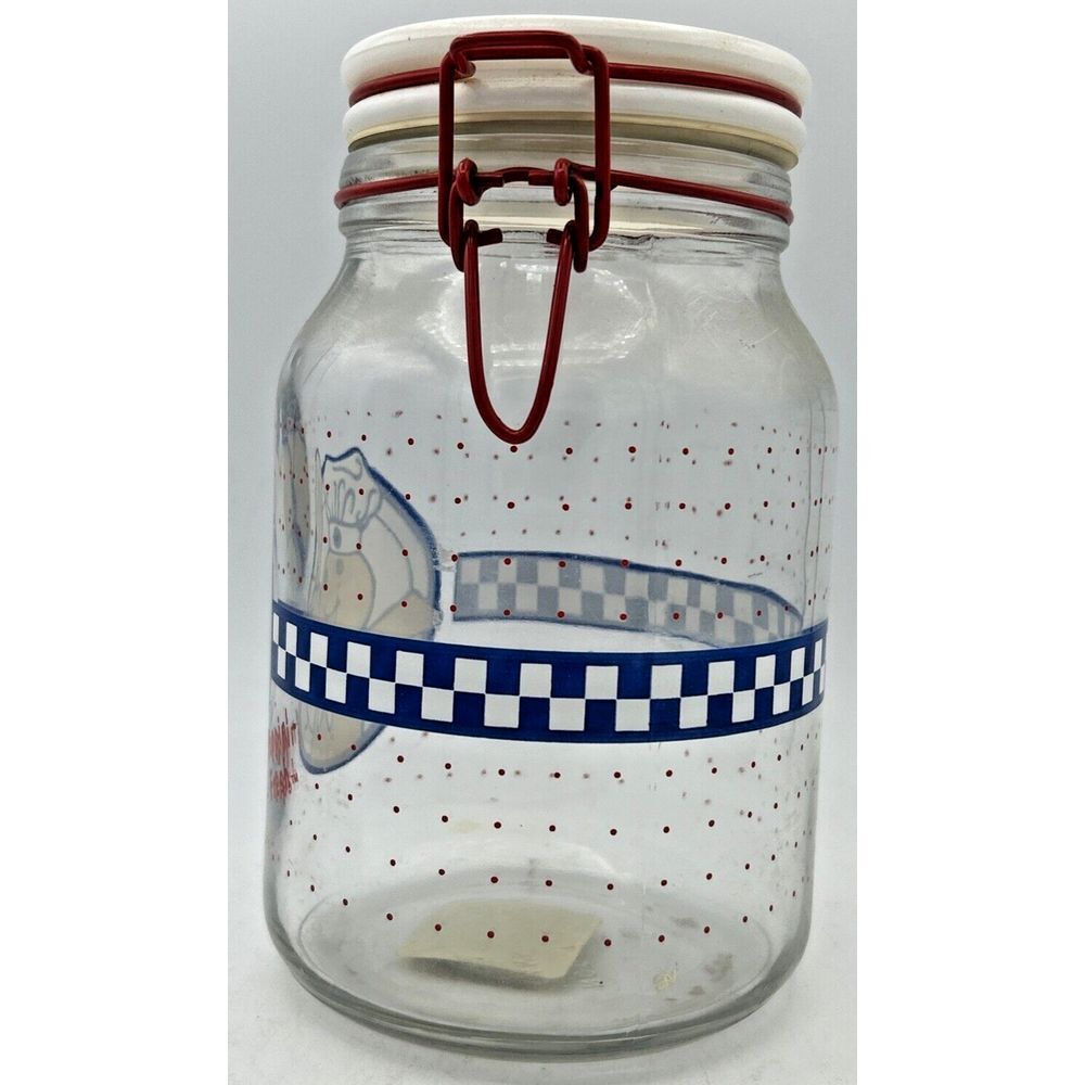Anchor Hocking Pillsbury Doughboy Poppin Fresh Storage Medium 7 3/4"Canister Jar - Picture 2 of 6
